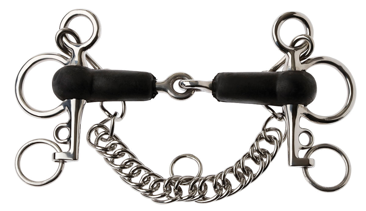 Korsteel Rubber Mouth Pelham Snaffle Bit Jeffers