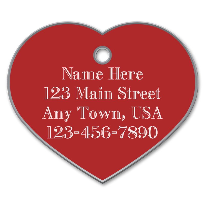 Red heart best sale dog tag