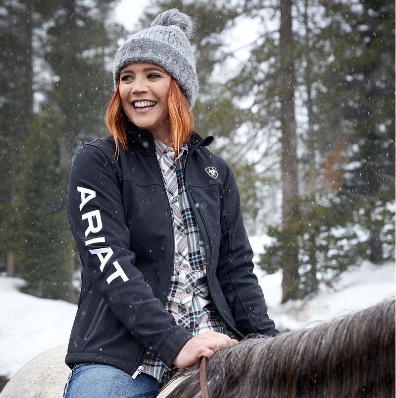 Black-White-Ariat-Team-Softshell-Jacket