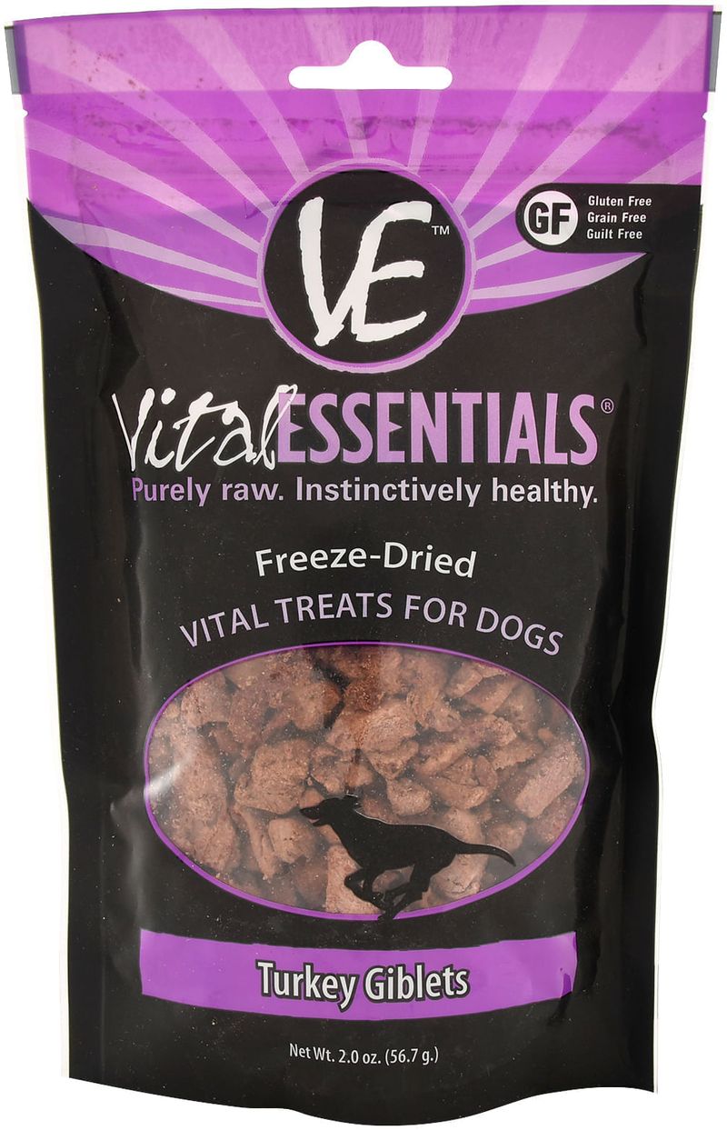 Vital Essentials FreezeDried Turkey Giblets Dog Treats Jeffers