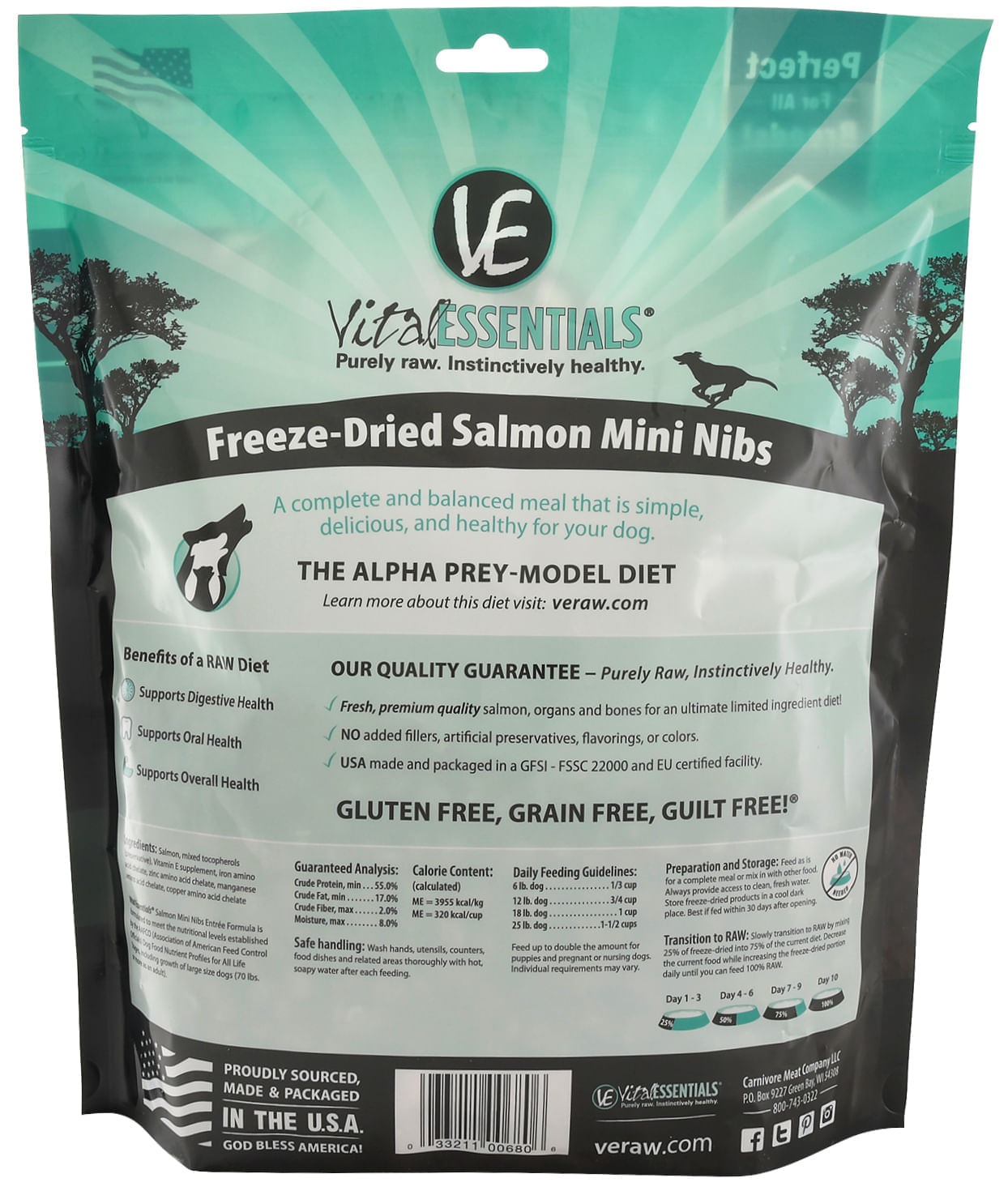Vital Essentials FreezeDried Salmon Mini Nibs Dog Food Jeffers