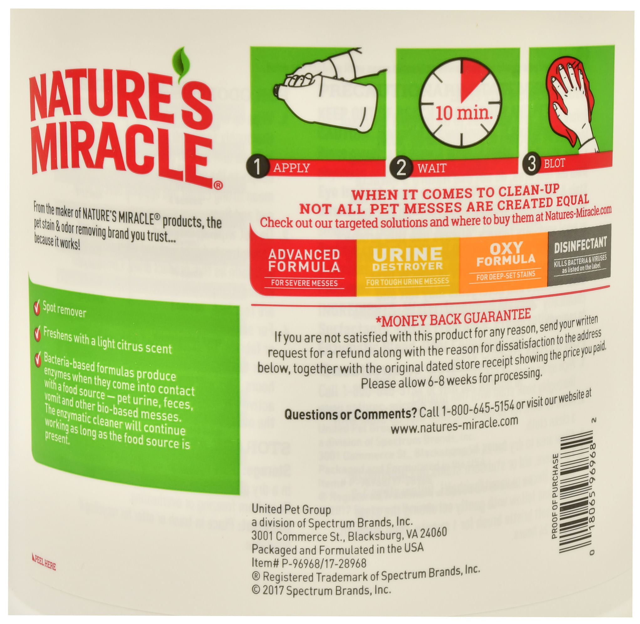 Nature's Miracle Enzymatic Stain & Odor Remover, Gallon Jeffers