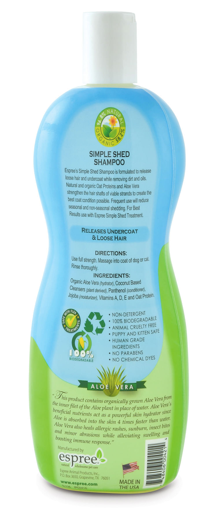 Espree Simple Shed Shampoo for Dogs and Cats Jeffers
