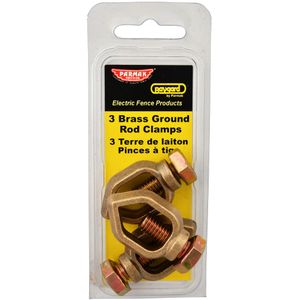 Brass Grounding Rod Clamps, 3 pack