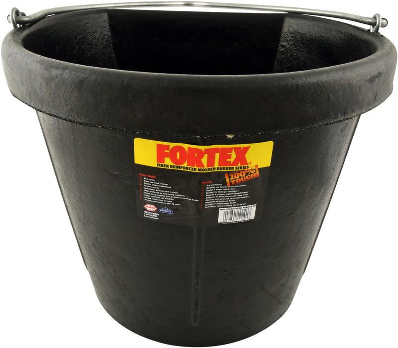 Fortex® Flatback Rubber Bucket,18 Quart Jeffers