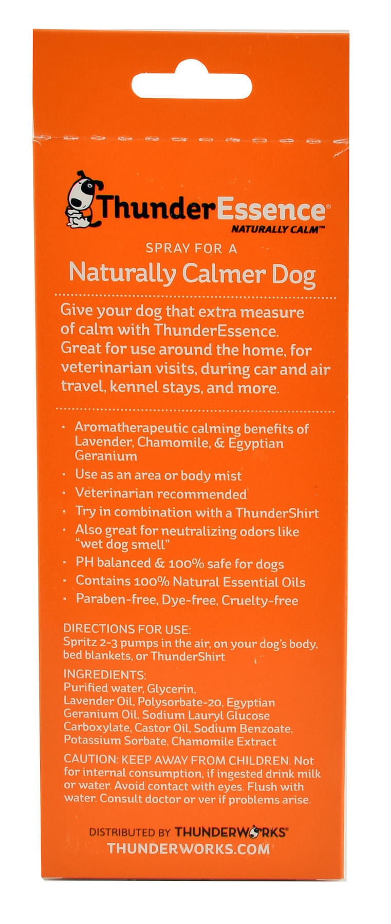 Thunder essence shop natural calmer dog