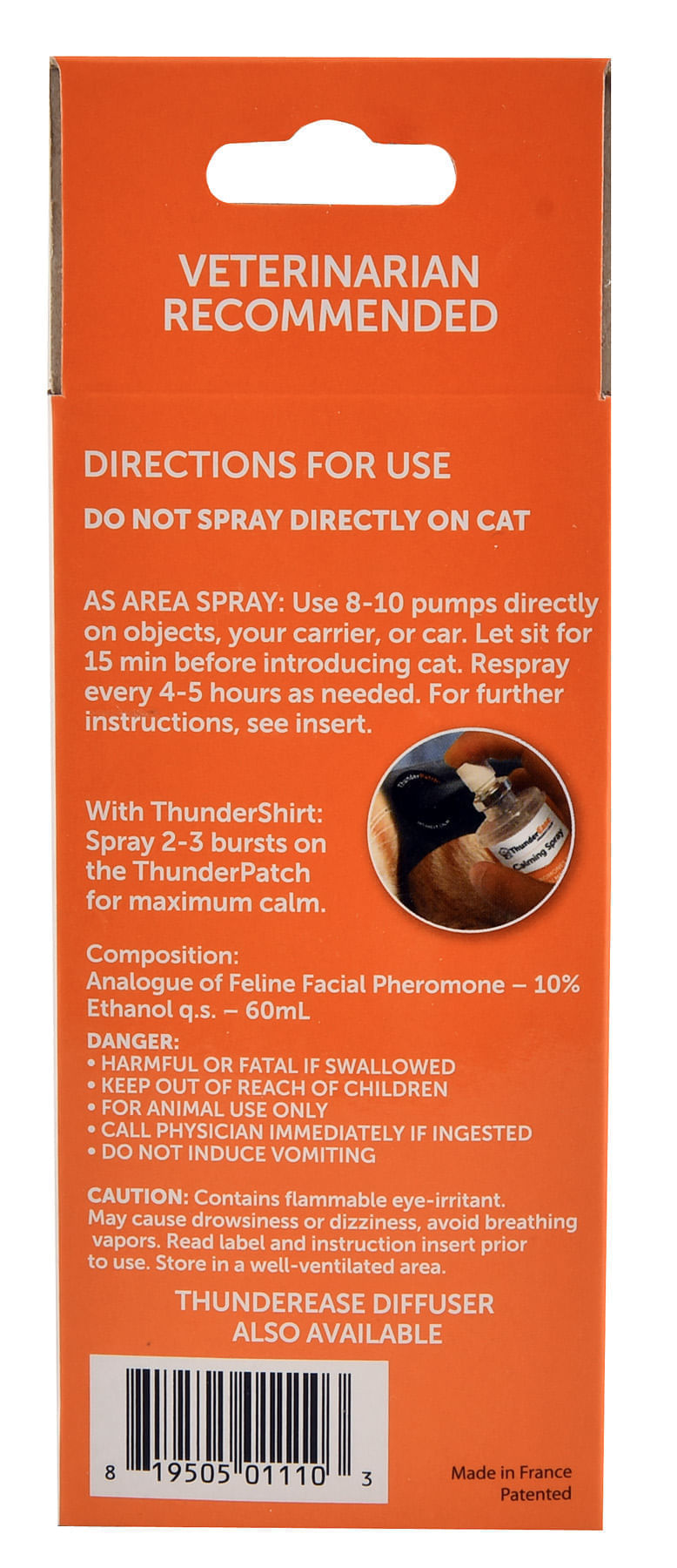 Thunderease calming spray clearance cat