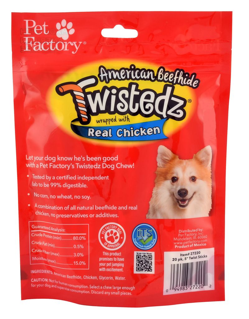 Twistedz American Beefhide Twist Sticks with Real Meat Wrap Jeffers