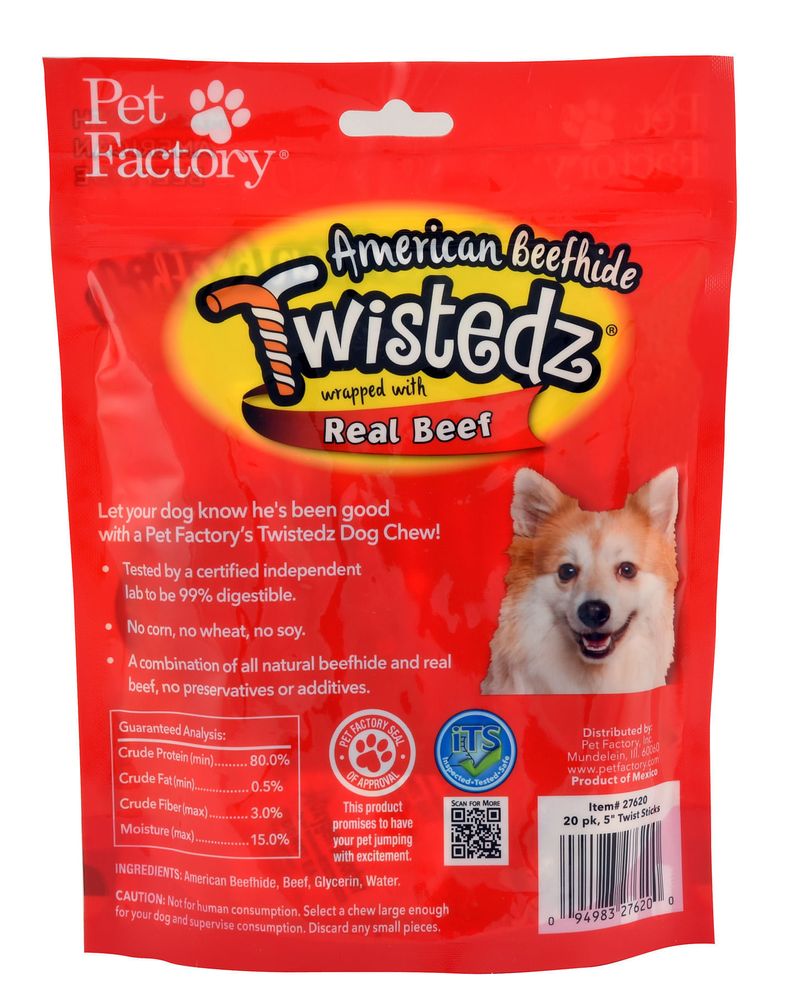 Twistedz American Beefhide Twist Sticks with Real Meat Wrap Jeffers