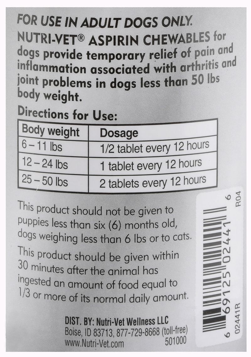 NutriVet Aspirin for Small Dogs Jeffers