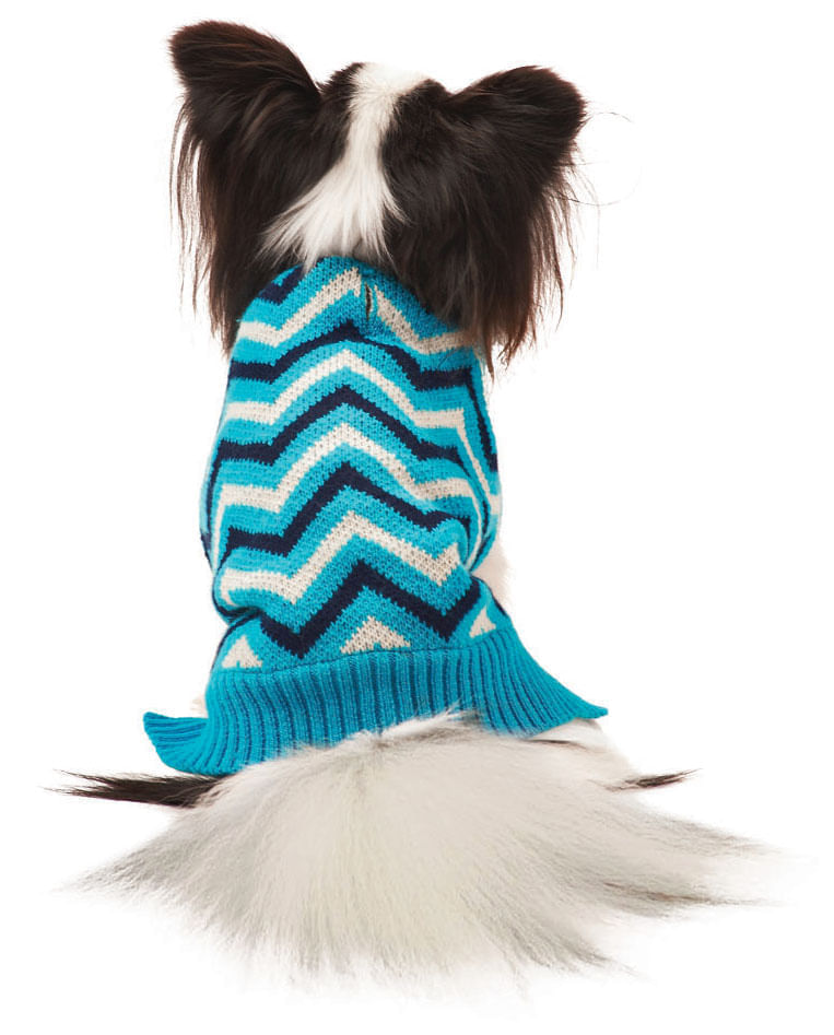 Blue-Chevron-Dog-Sweaters-with-Fleece-Lining