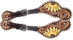 Rafter-T-Hand-Painted-Sunflower-Ladies-Spur-Straps
