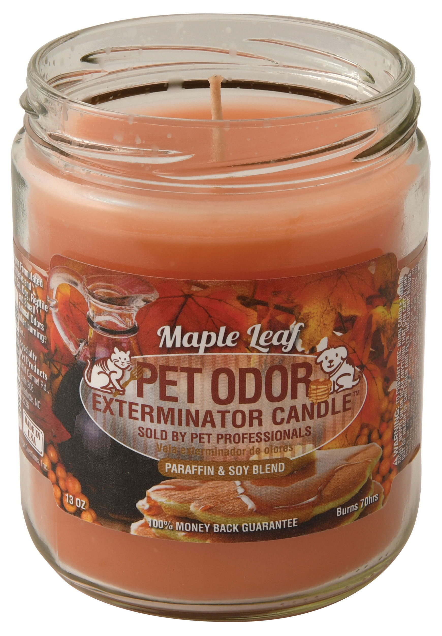 Maple Leaf Pet Odor Exterminator Candle Jeffers   SPTAB 