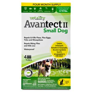 Vetality Avantect II Flea & Tick Topical for Dogs, 4-pack