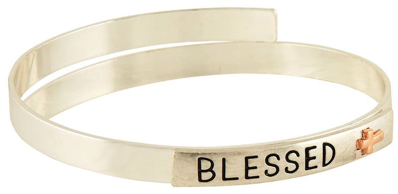 -Blessed--Two-Tone-Coil-Bangle-Bracelet