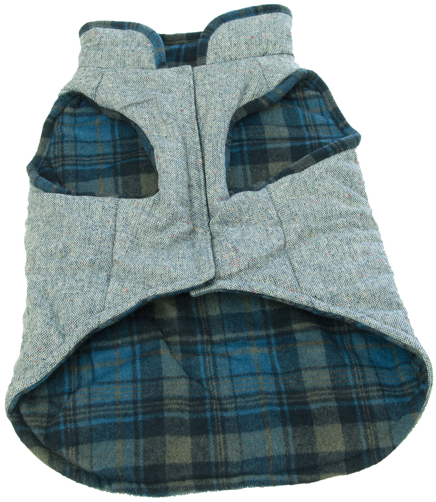 Reversible Tweed & Fleece Dog Coat, Blue Jeffers