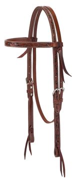 Turquoise-Cross-Floral-Carved-Browband-Headstall