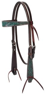 Turquoise-Cross-Carved-Flower-Browband-Headstall