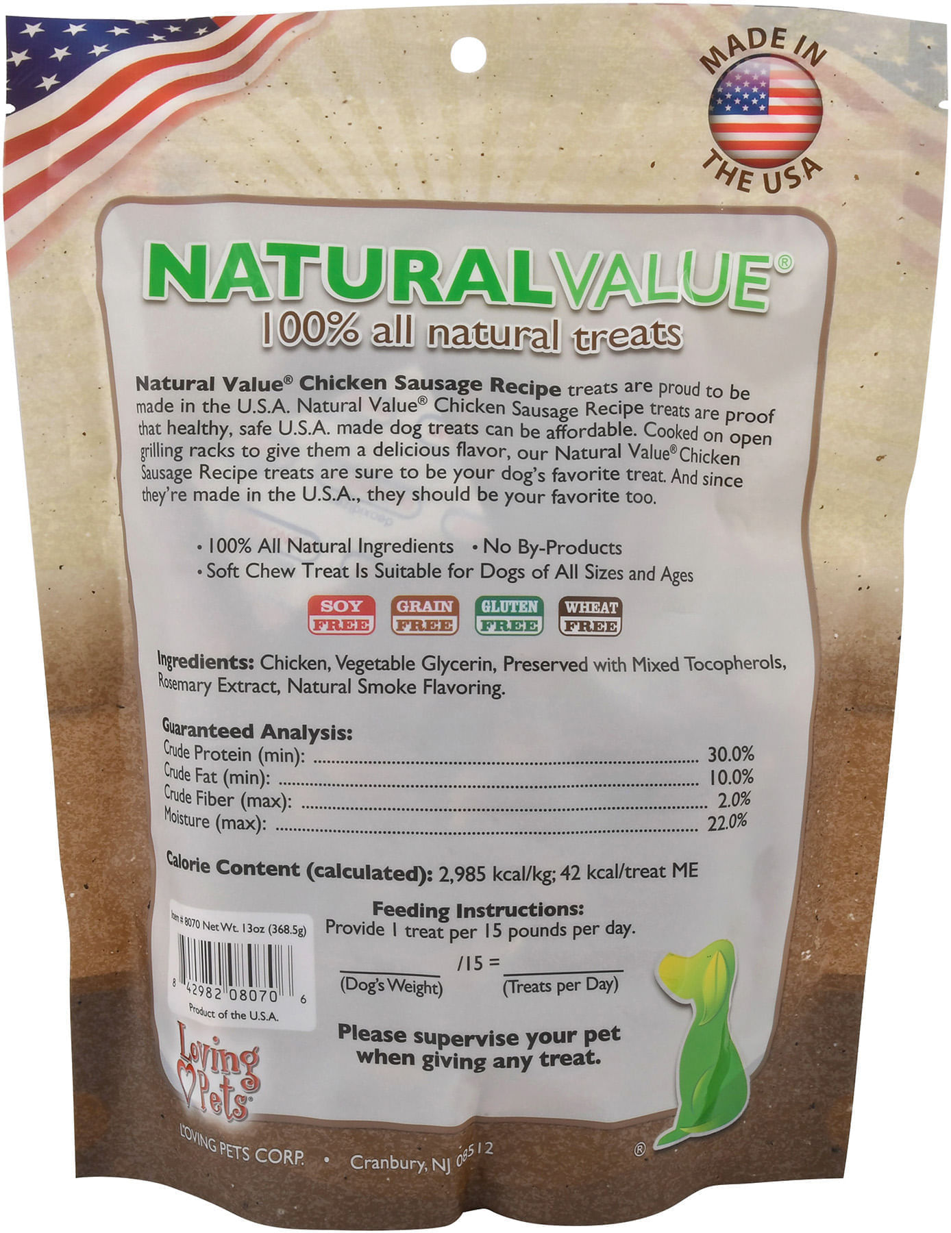 Natural Value Dog Treat Sausages, 13 oz Jeffers