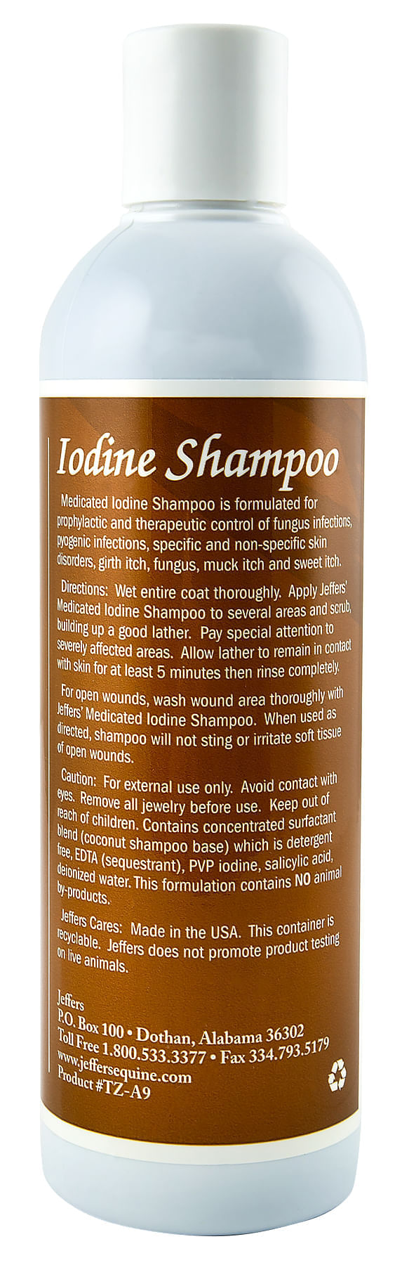 Jeffers Iodine Medicated Shampoo -