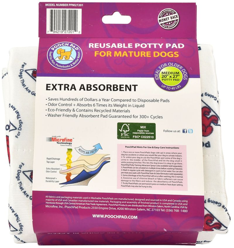 Extra Absorbency and Washable PoochPad for Mature Dogs - Jeffers