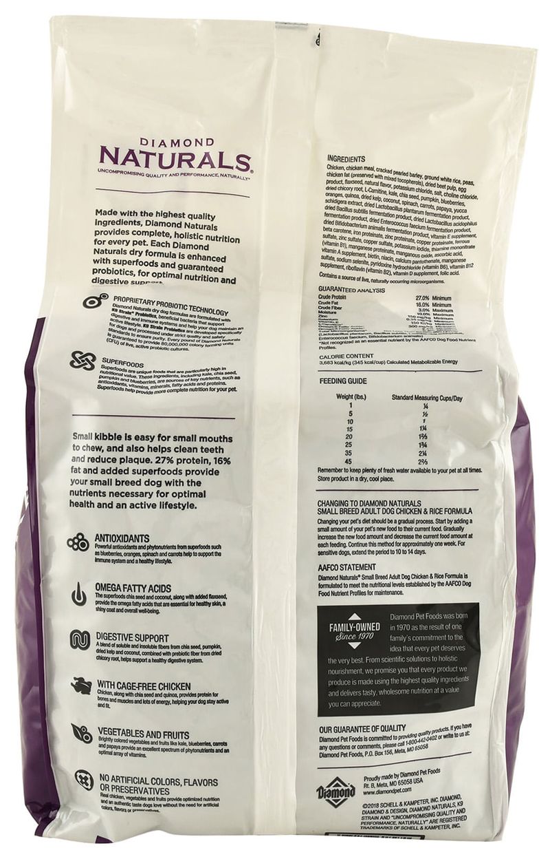 Diamond naturals small on sale breed dog food