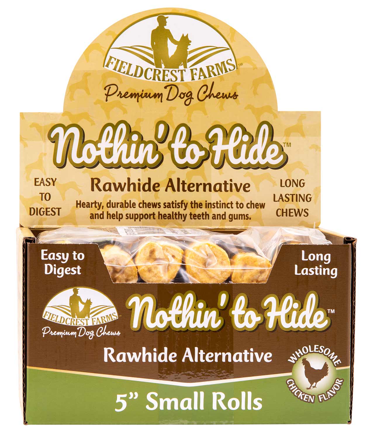 Nothin' to Hide Rawhide Alternative Dog Treats, 5" Roll Jeffers