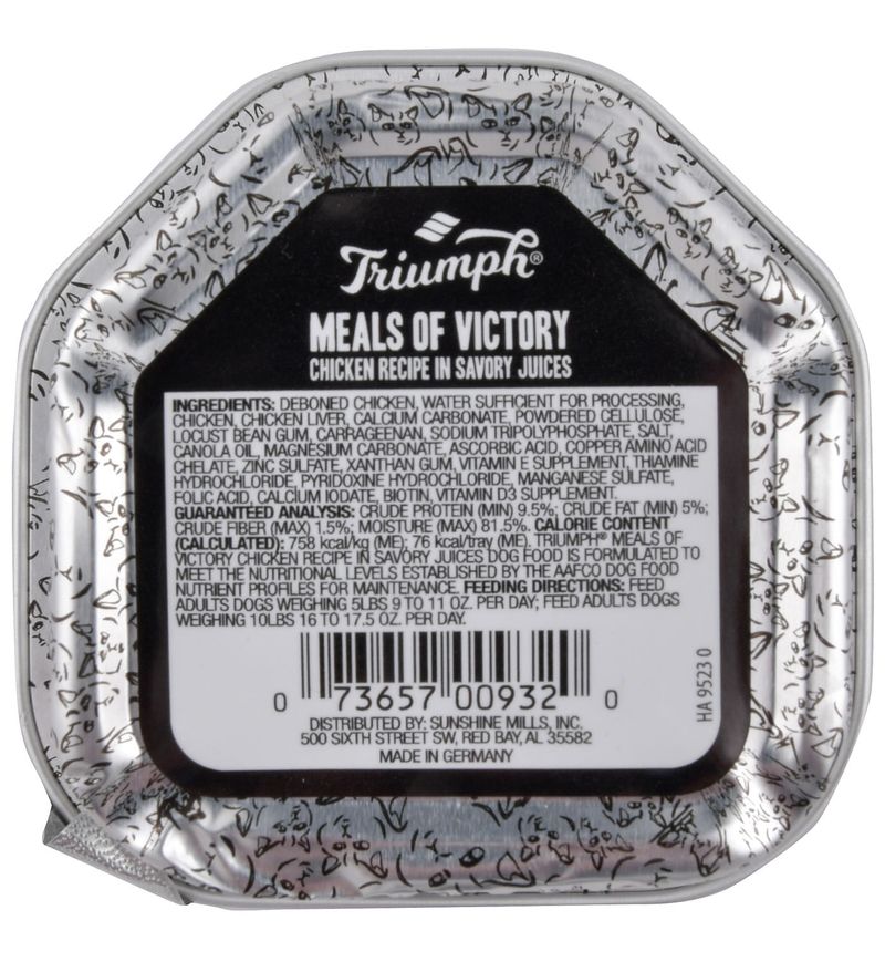Triumph Meals of Victory Chicken Recipe in Savory Juices Cat Food Jeffers