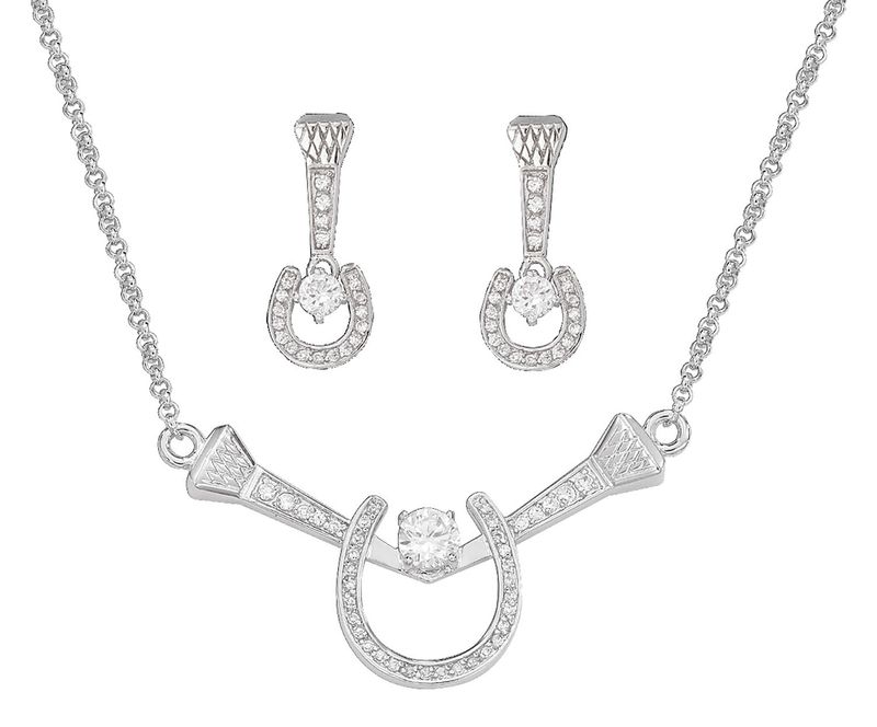 Montana Silversmiths Horseshoe & Nail Necklace & Earring Set Jeffers