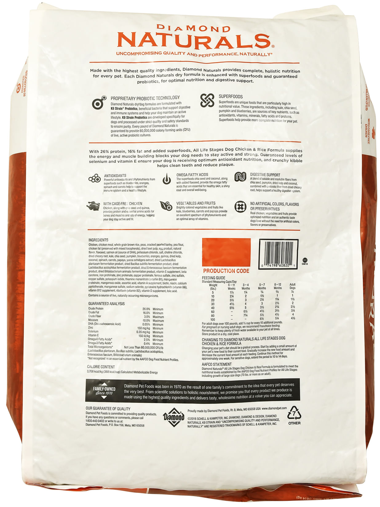 Diamond Naturals Chicken &amp; Rice Formula, 40 lb - Jeffers