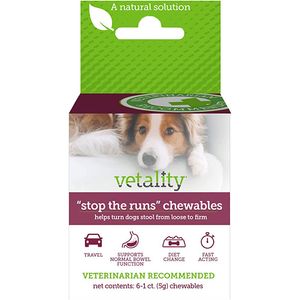 'Stop the Runs' Anti-diarrhea Chewables for Dogs, 6- 1 ct