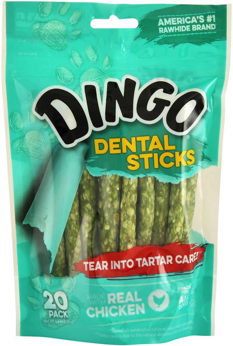 Dingo Dog Dental Munchy Stix, 5" Jeffers