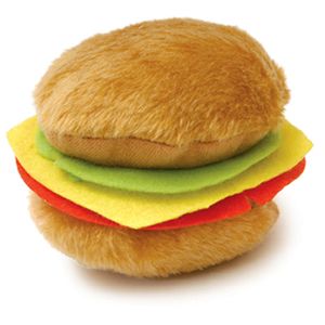Plush American Cuisine Dog Toys - Hamburger/Hotdog