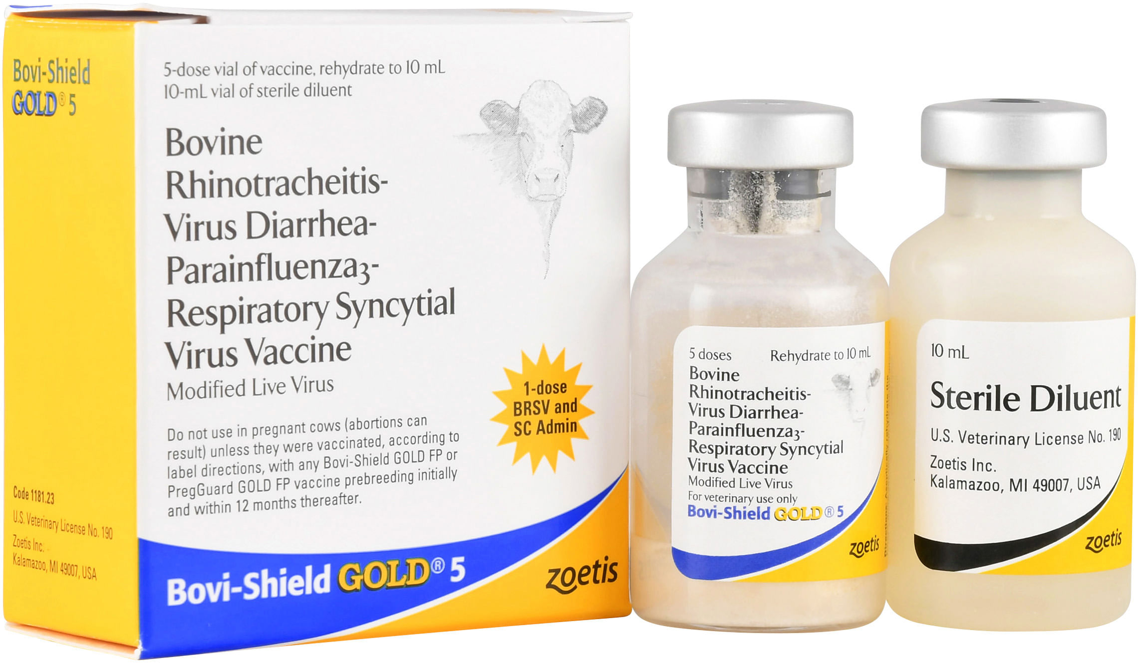BoviShield Gold 5 Vaccine for Bovine Rhinotracheitis Jeffers