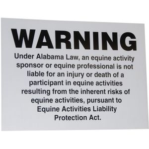 State Equine Liability Signs - Alabama / Florida / Georgia