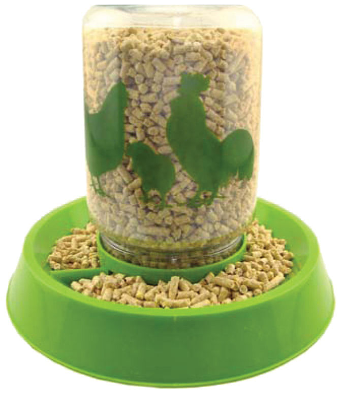 Lixit-Chicken-Waterer-Feeder, Gallon, with food