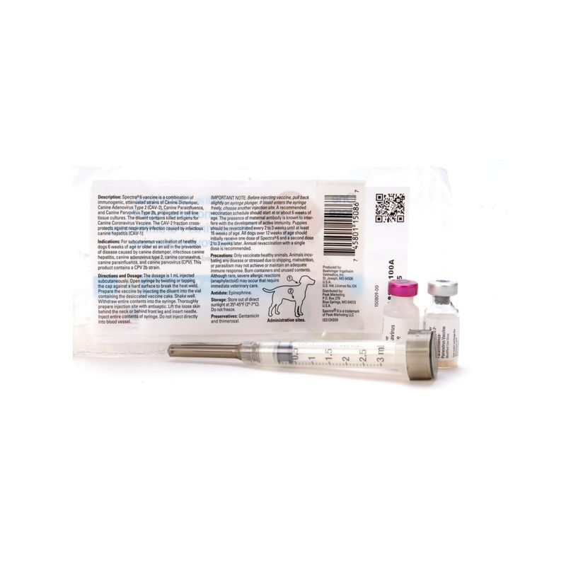 Canine Spectra 6 Dog Vaccine with Parvo and Coronavirus Jeffers