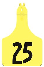 Allflex-ATag-Numbered-Ear-Tags-Cow-25-count, Yellow