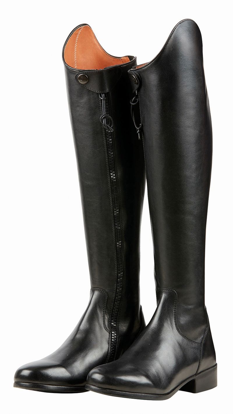 Womens tall black on sale leather dress boots