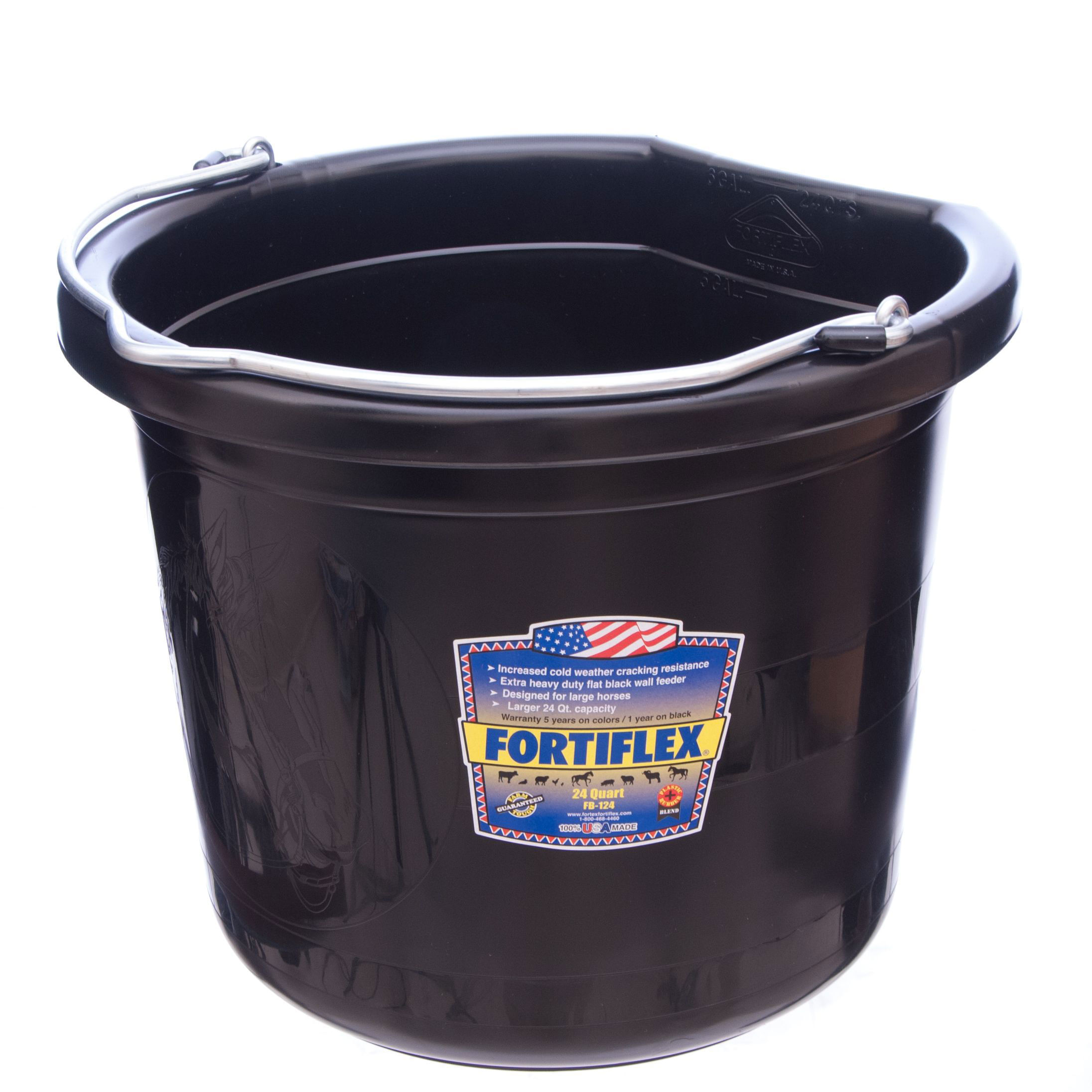 Fortiflex® Flatback Poly Buckets , Black - Jeffers