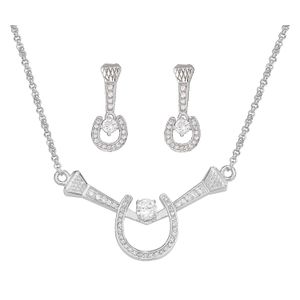 Montana Silversmiths Horseshoe & Nail Necklace & Earring Set