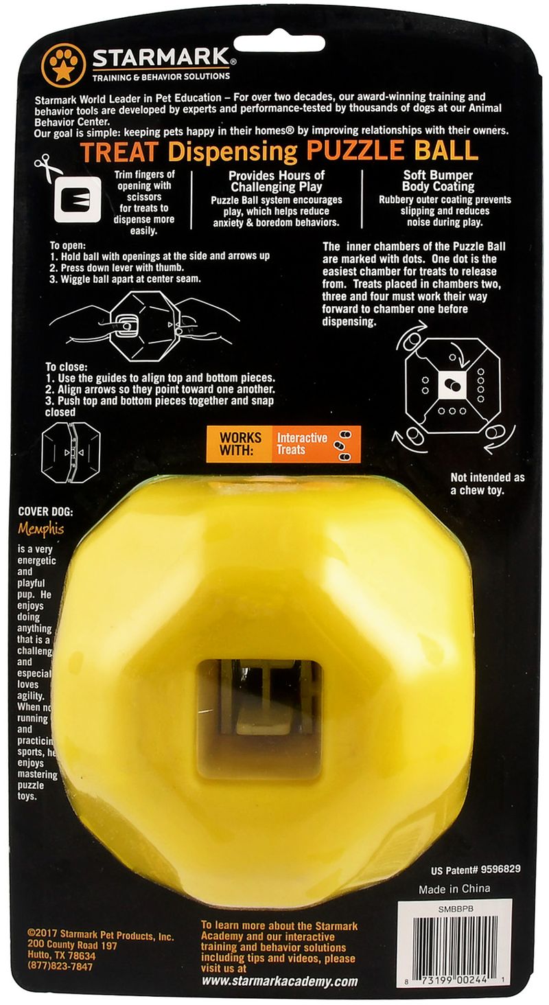 Dog Chew Toy Portable Treat Dispensing Dog Puzzles Balls Interactive Dog Toy  Yellow 