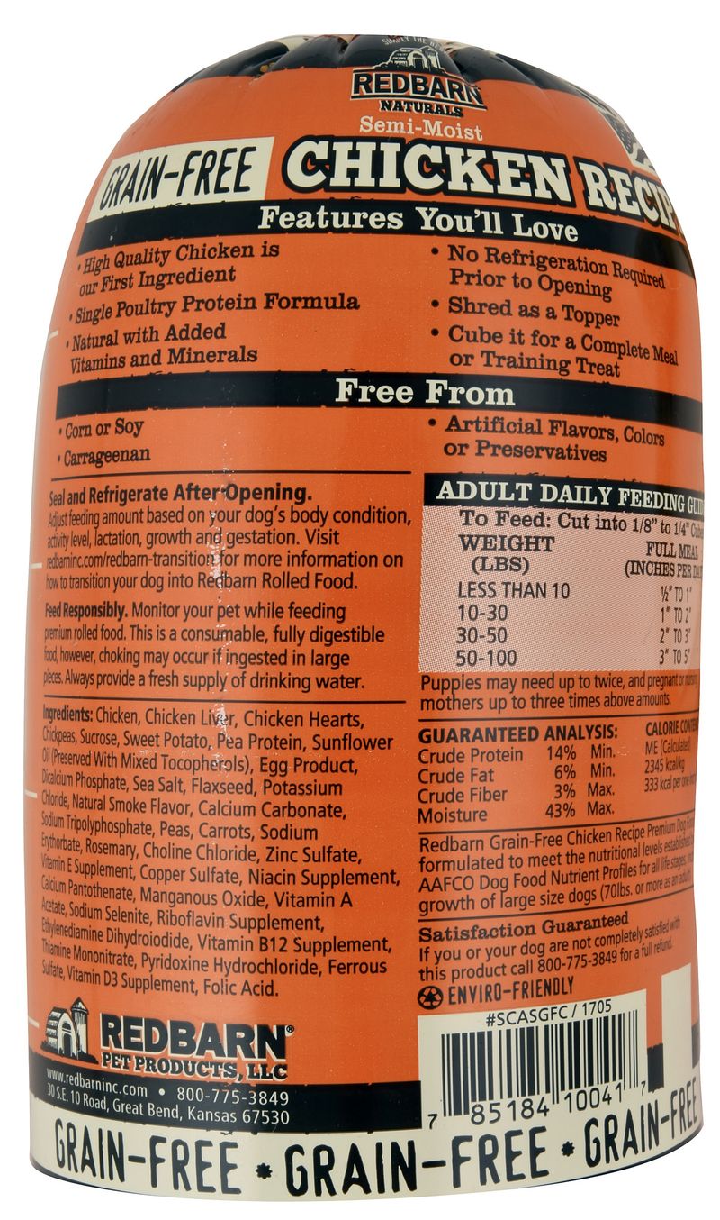 Redbarn Naturals GrainFree Chicken Recipe Dog Food Roll Jeffers