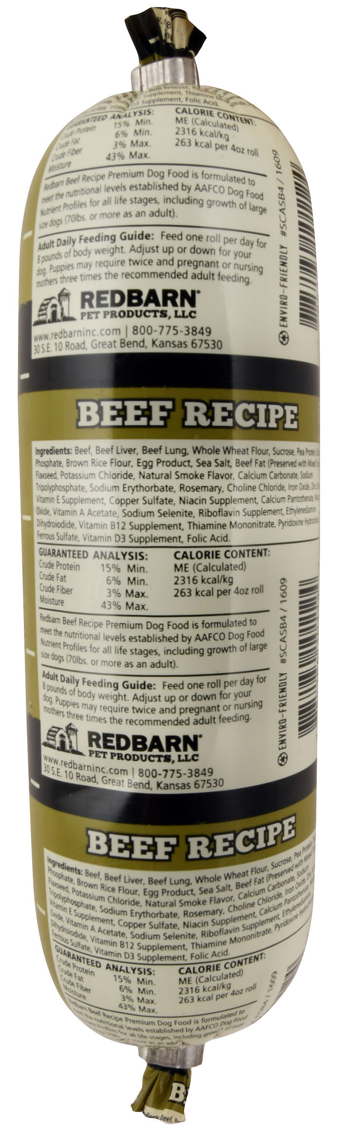 Redbarn Naturals Beef Recipe Dog Food Roll Jeffers