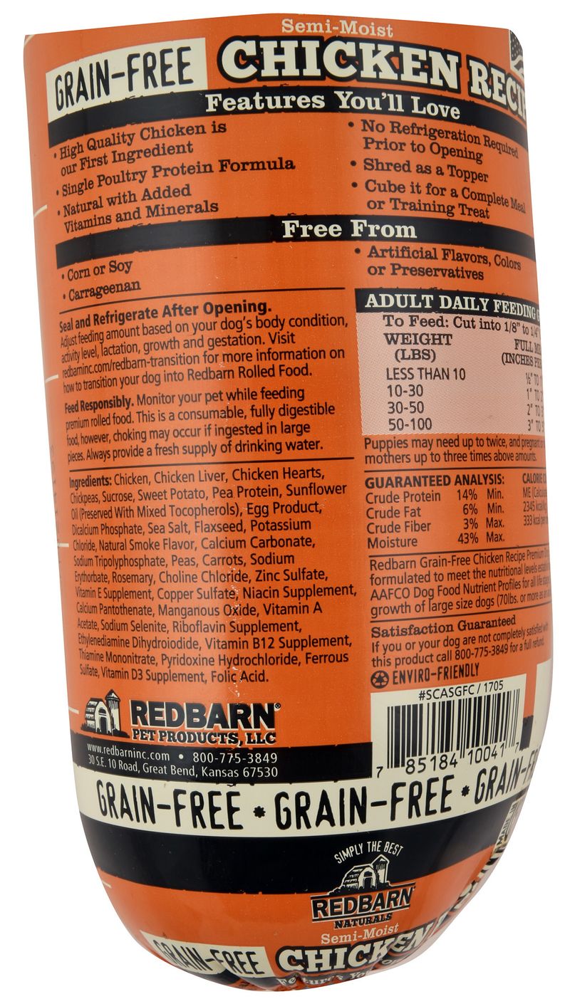 Redbarn Naturals GrainFree Chicken Recipe Dog Food Roll Jeffers