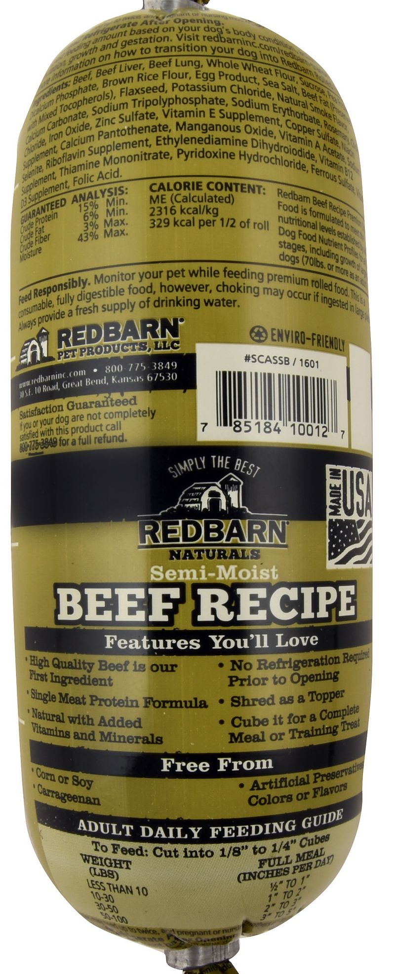 Redbarn Naturals Beef Recipe Dog Food Roll Jeffers