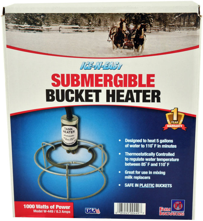 Submergible Bucket Heater, 1000Watts Jeffers