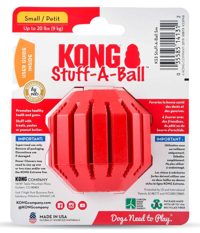 Kong Stuff A Ball Treat Dispenser Dog Toy Jeffers