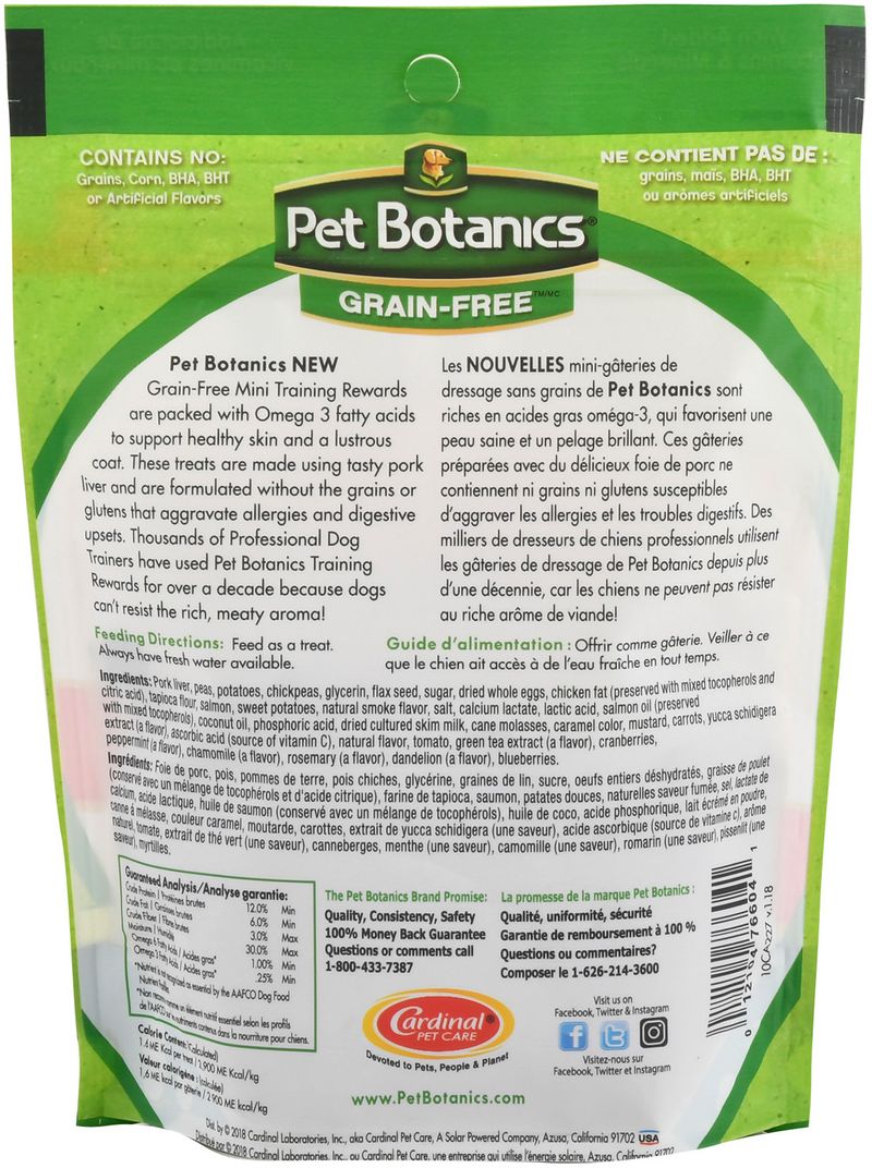 Pet Botanics Grain Free Training Rewards Mini Treats, 4 oz for dogs