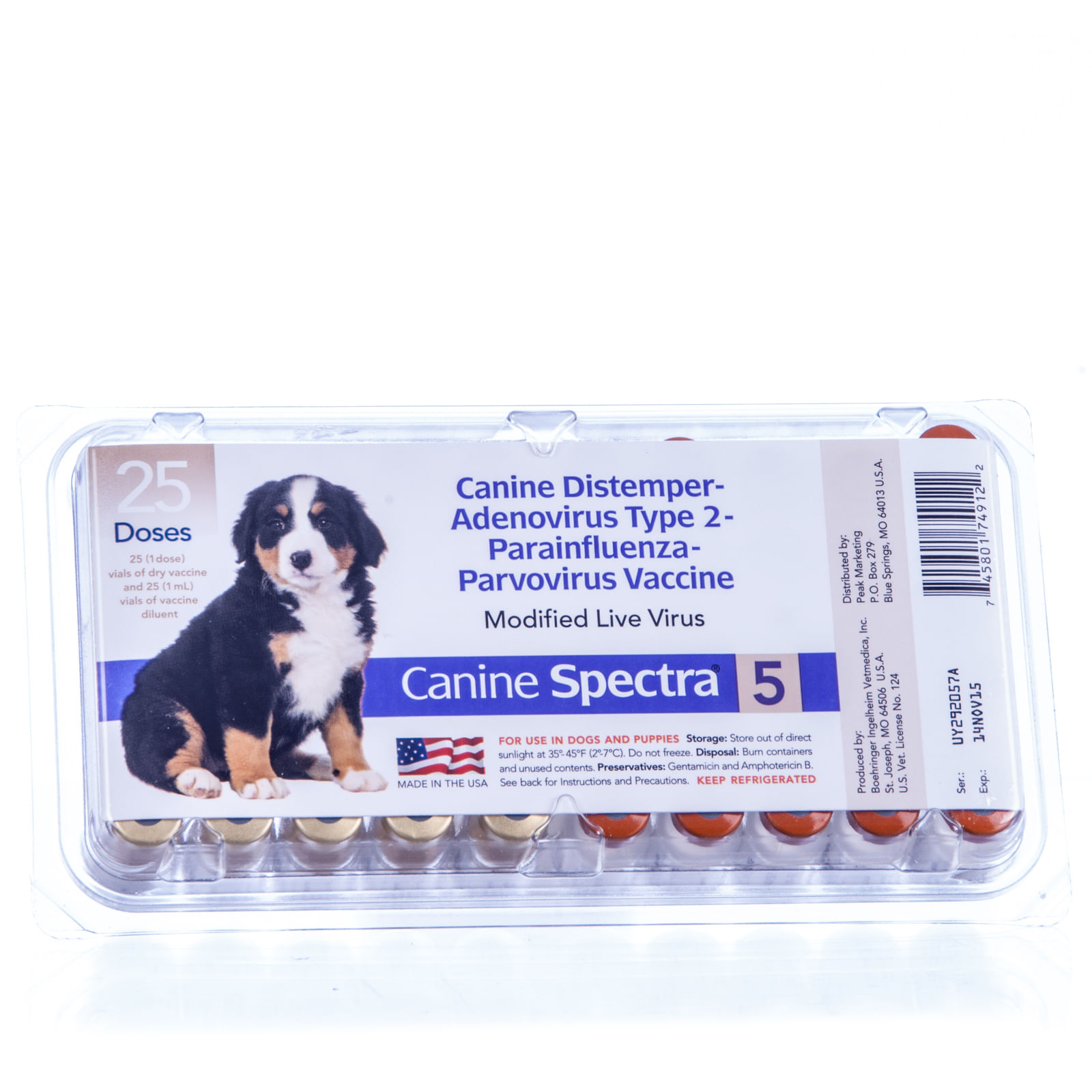 Canine Spectra 5 Dog Vaccine, 25 dose - Jeffers
